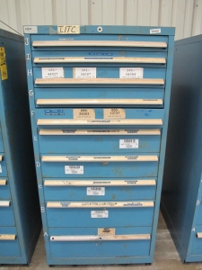 LISTA HEAVY DUTY 10-DRAWER PARTS CABINET W/ CONTENTS (W-44) LOADING & HANDLING FEE $25-